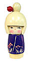 Kokeshi Doll, Girl in Blue, 5.75H