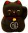 Cute Lucky Cat in Black, w/ Left Hand Raised, 2