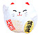 Cute Lucky Cat in White, w/ Right Hand Raised, 2