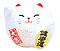 Cute Lucky Cat in White, w/ Right Hand Raised, 2H