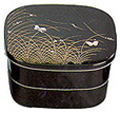 Bento Box, 2-Tray Black Butterfly 6