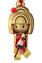 Wooden Lucky Charm, Doll with Umbrella