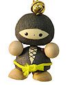 Wooden Lucky Charm, Ninja - Black