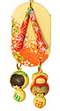 Wooden Lucky Charm, Wooden Shoe with Boy and Girl