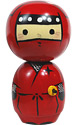 Red Ninja Kokeshi Doll, 5H