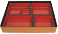 Lunch Box, Rectangular Bento Box 11-3/4 x9-1/2 , Red/Gold