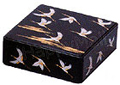 Flying Cranes 1-Tier Lacquer Box, 7-1/4