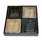 Zen Style 4-Piece Dish Set, Assorted Earthen Colors