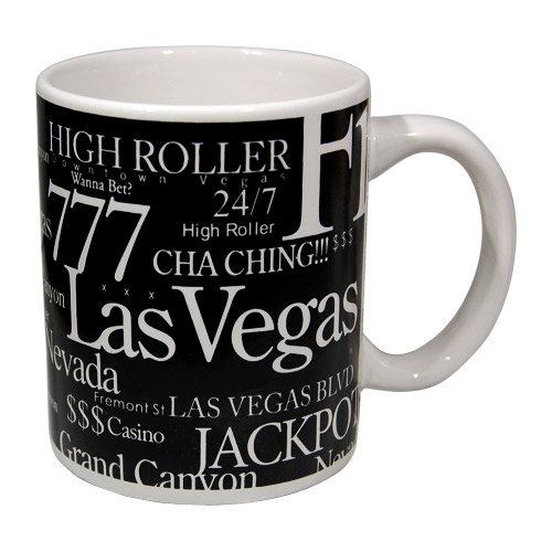 Las Vegas, Letter Mug, black - ceramic