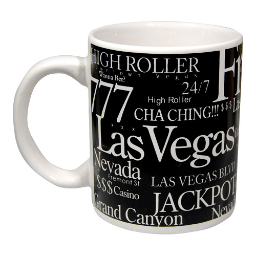 Las Vegas, Letter Mug, black - ceramic