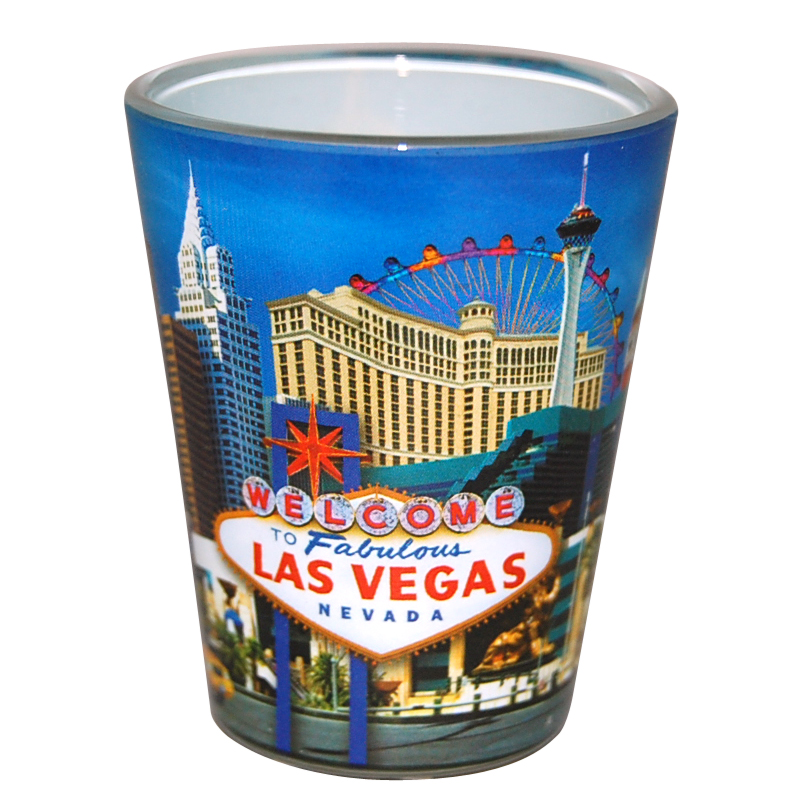 Las Vegas Strip Photo Shot Glass