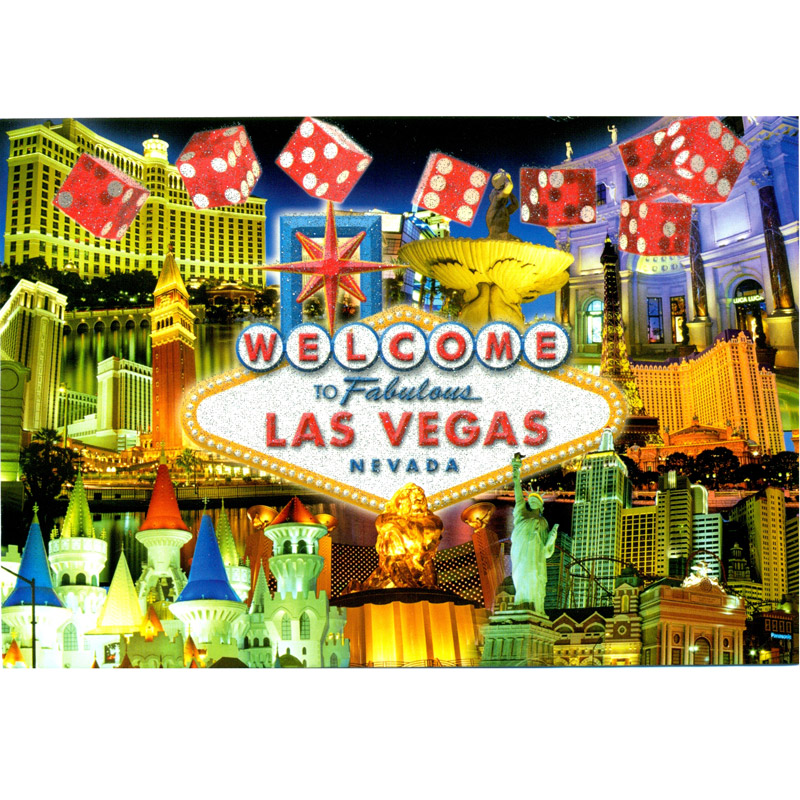 Welcome To Las Vegas Postcard, Large 5L x 7W