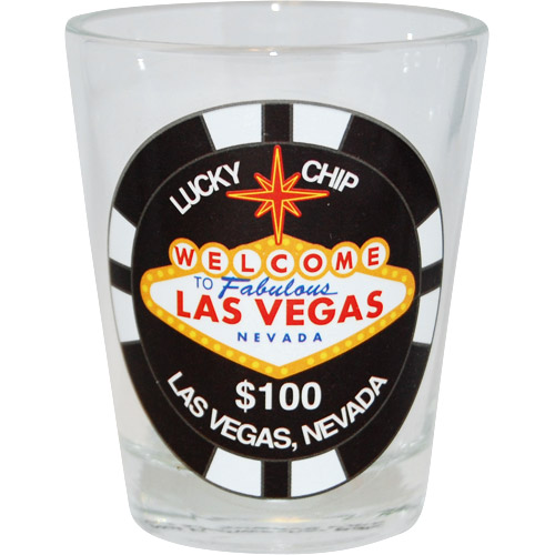Las Vegas Lucky Poker Chip Shot Glass