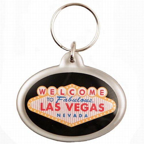 Las Vegas Souvenir Key Chain, Welcome Sign in Oval Shape