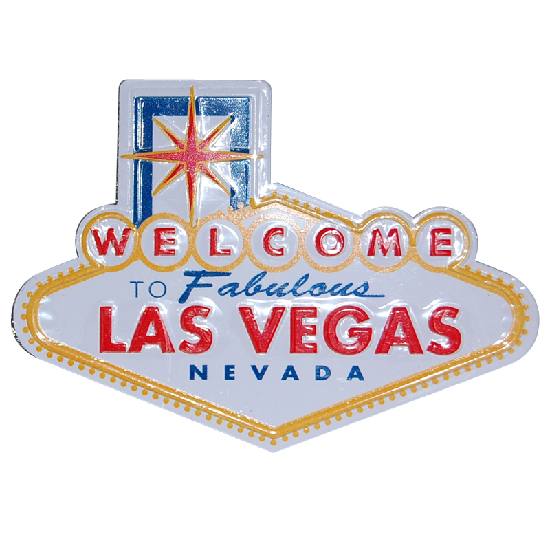 Welcome To Las Vagas Sign Fridge Magnet, Metal