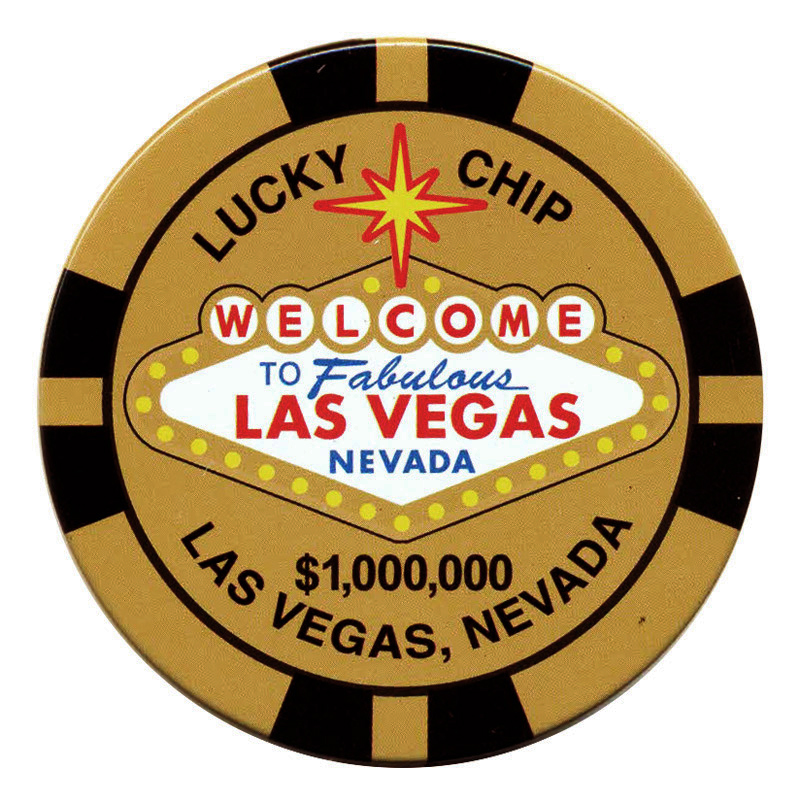Las Vegas Tin Magnet in $1 Mil Poker Chip, 2.5D
