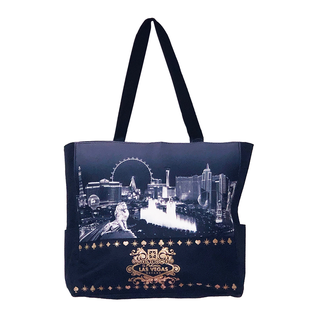 Las Vegas Shopping Tote with Black and White Neoprene