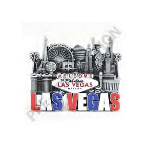 Las Vegas Icon 3-D Magnet - Pewter