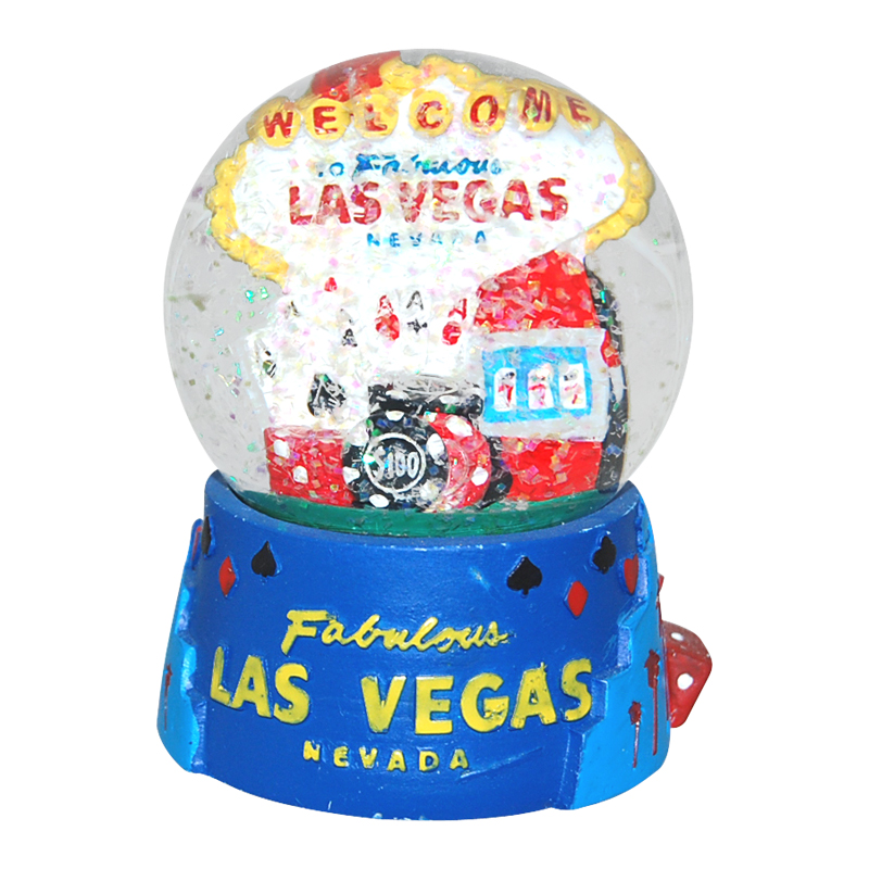 Las Vegas Casino Themed Snow Globe, 3.5H