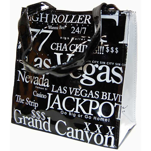 Las Vegas City B/W Letter Tote Bag, Small