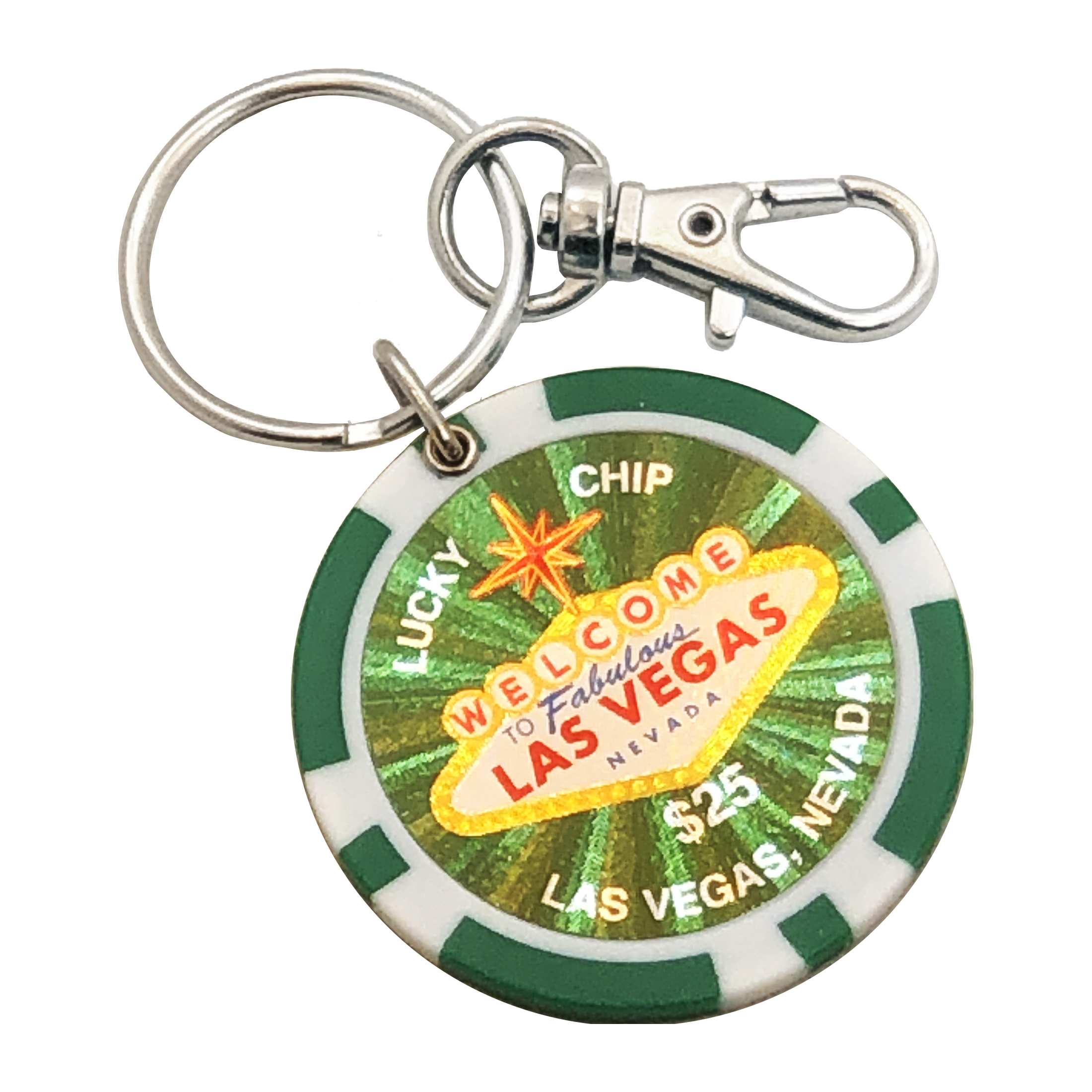 Las Vegas Key Chain, $25 Lucky Poker Chip