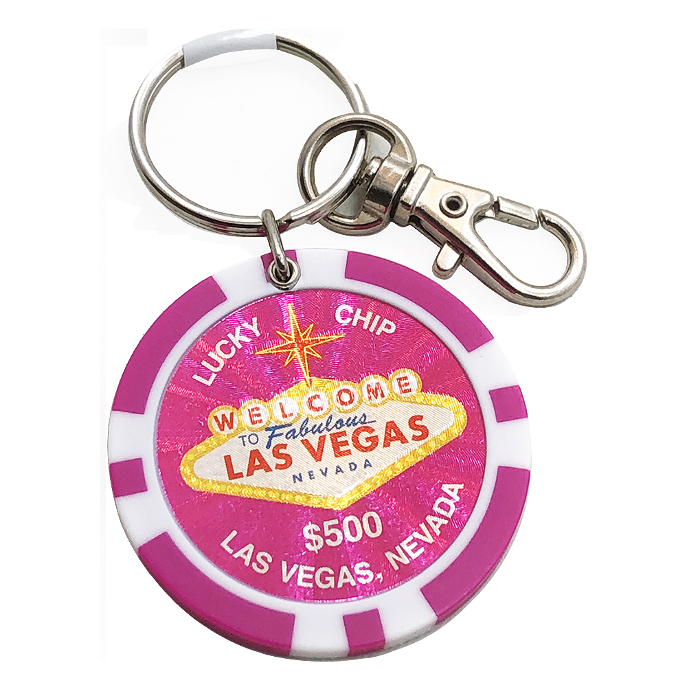 Las Vegas Key Chain, $500 Lucky Poker Chip