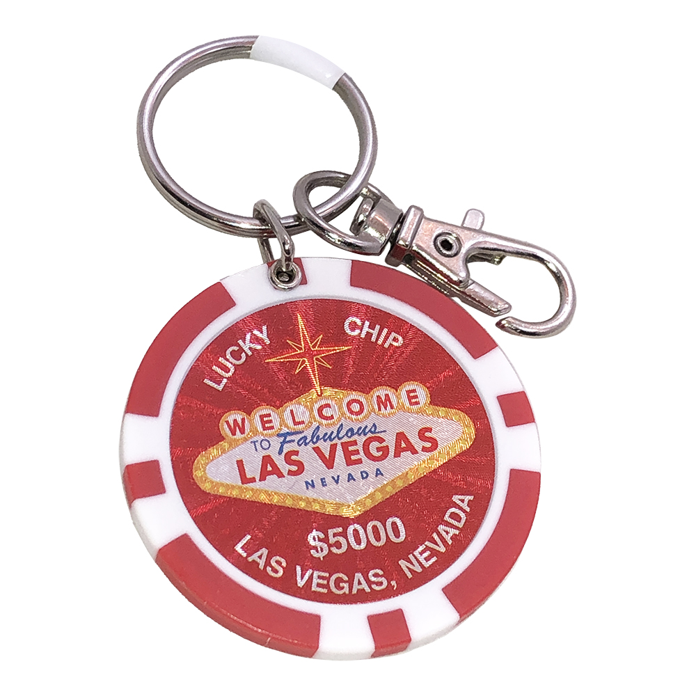 Las Vegas Key Chain, $5,000 Lucky Poker Chip