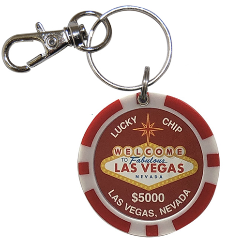 Las Vegas Key Chain, $5,000 Lucky Poker Chip, photo-1