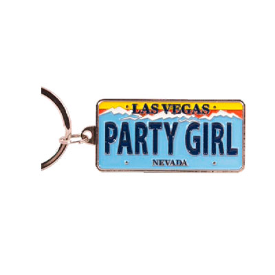 Las Vegas Party Girl License Plate Keychain