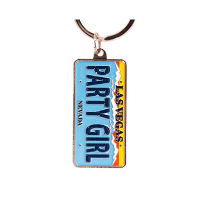 Las Vegas Party Girl License Plate Keychain, photo-1