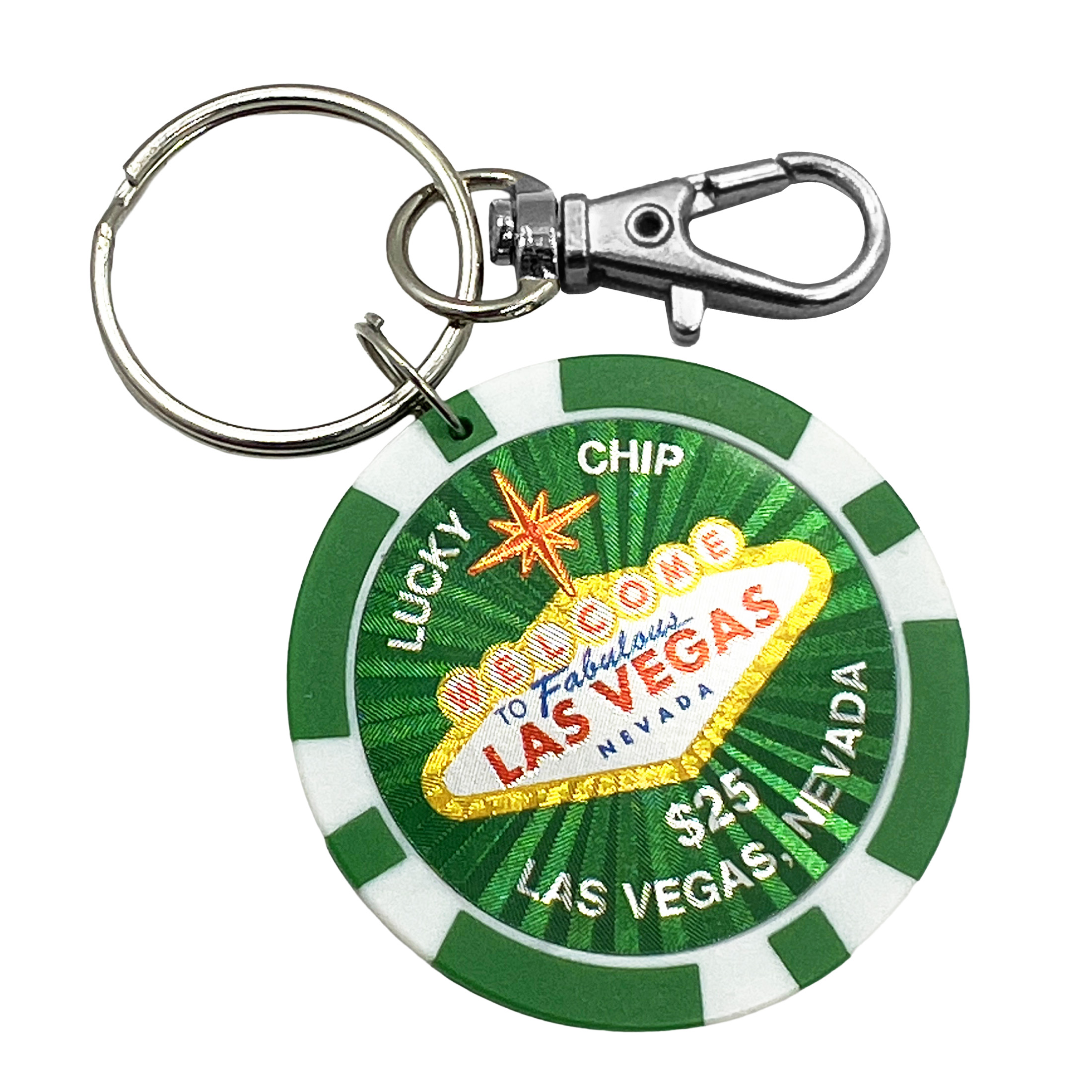 Las Vegas Key Chain, $25 Lucky Poker Chip