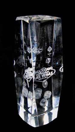 3D Laser-Etched Crystal - Las Vegas, Large