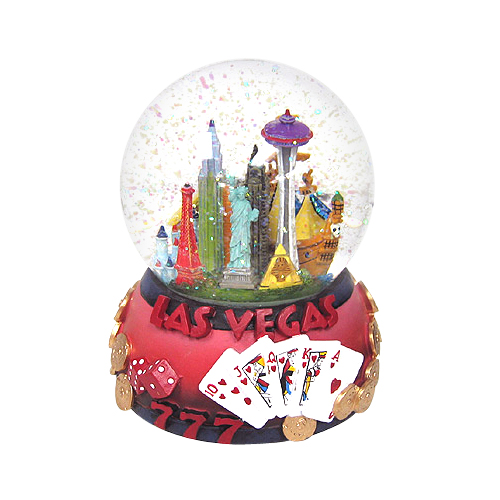 Las Vegas Souvenir Musical Snow Globe, 5.5H