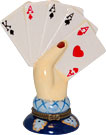 Casino Decor - Lucky Poker Hand Trinket Box, 4H