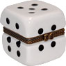 Casino Dice Porcelain Trinket Box, 1.75H