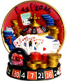 Las Vegas Souvenir Plate with Mini Snow Globe - Feeling Lucky