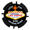 Las Vegas $100 Lucky Poker Chip Magnet, Black