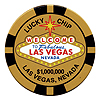 Las Vegas Tin Magnet in $1 Mil Poker Chip, 2.5D