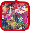 Las Vegas Fireworks Theme Pot Mitt, Red