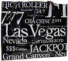 Las Vegas City B/W Letter Tote Bag, Large