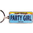 Las Vegas Party Girl License Plate Keychain
