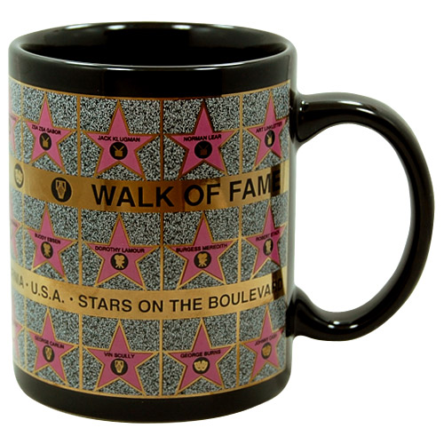 Hollywood Walk of Fame Souvenir Coffee Mug, Black