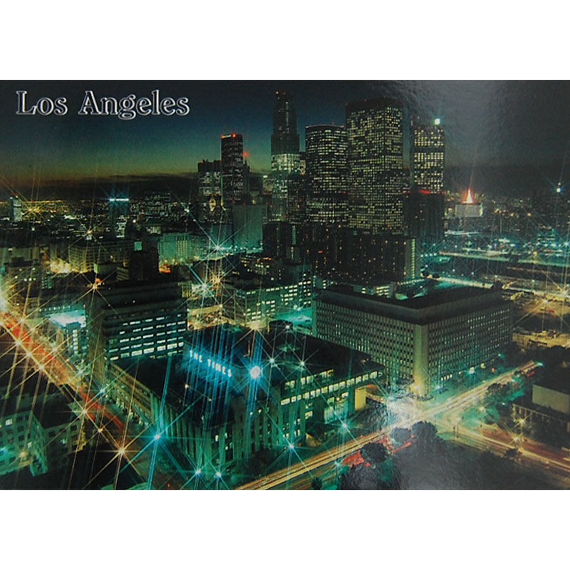 Downtown Los Angeles at Night Postcard, 4.5L x 6.5W