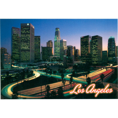 Los Angeles City Skyline Postcard, 4.5L x 6.5W