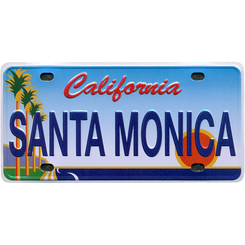 Santa Monica Mini License Plate Magnet - Metal