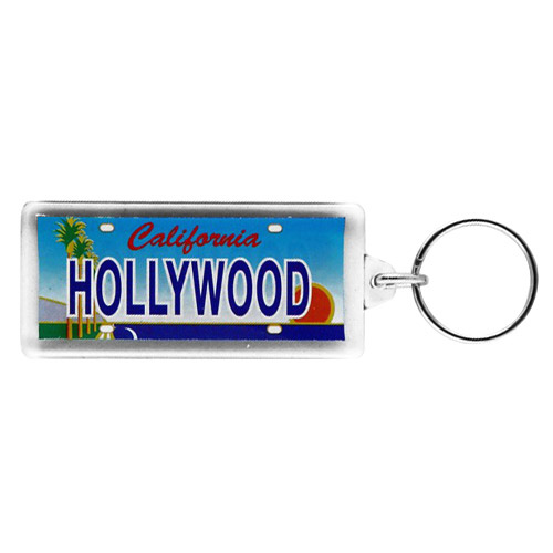 Hollywood Mini License Plate Key Chain