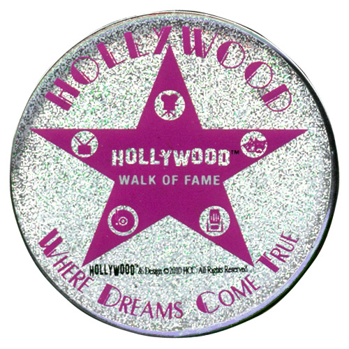 Hollywood Walk of Fame Star Pink Glitter Magnet