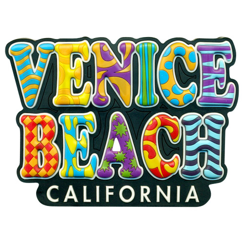 Venice Beach Souvenir Magnet - Block Letters