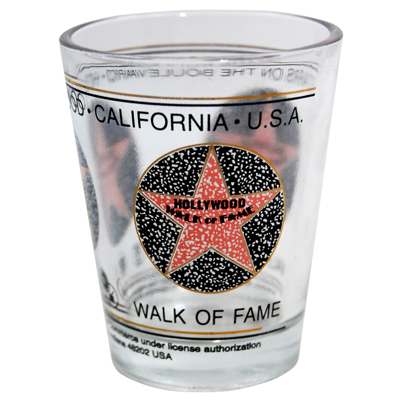 Hollywood Walk of Fame Gold Decal Shot Glass