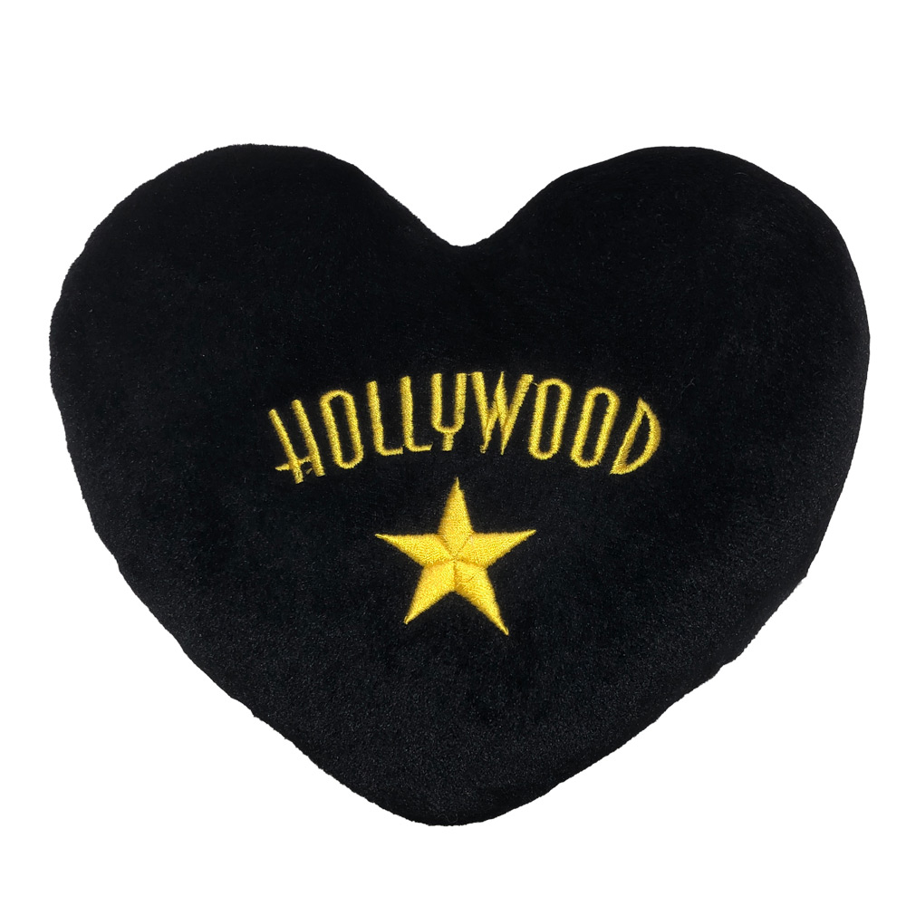 Hollywood Small Decorative Plush Pillow, Black